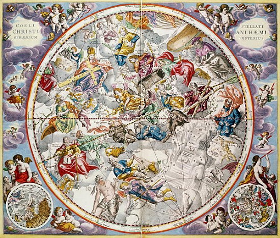 Map of the Christian Constellations as depicted Julius Schiller, from ''The Celestial Atlas, or The  von Andreas Cellarius