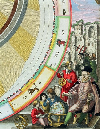 Tycho Brahe (1546-1601), detail from a map showing his system of planetary orbits, from ''The Celest von Andreas Cellarius