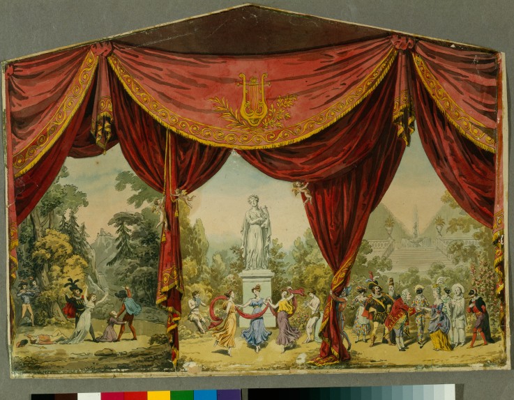 Entwurf des Vorhangs für das Kaiserliche Theater in Sankt Petersburg von Andreas Leonhard Roller
