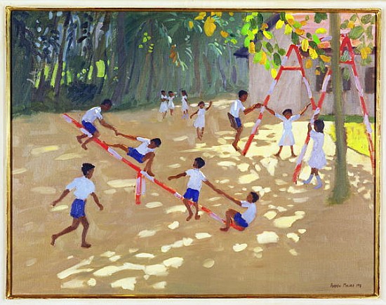 Playground, Sri Lanka, 1998 (oil on canvas)  von Andrew  Macara