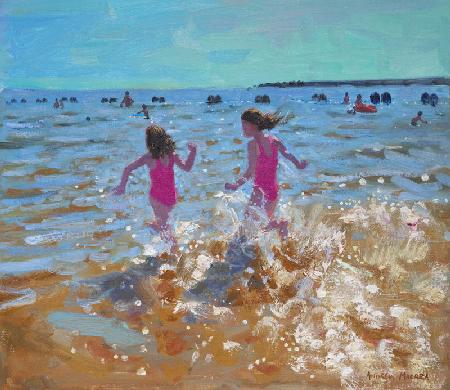 Splashing in the sea, Clacton 2014