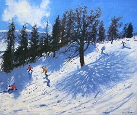 Spring skiers, Verbier