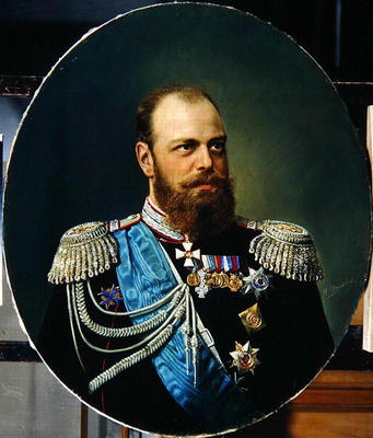 Emperor Alexander III (1845-94) (oil on canvas) von Andrey Nikolayevich Shilder