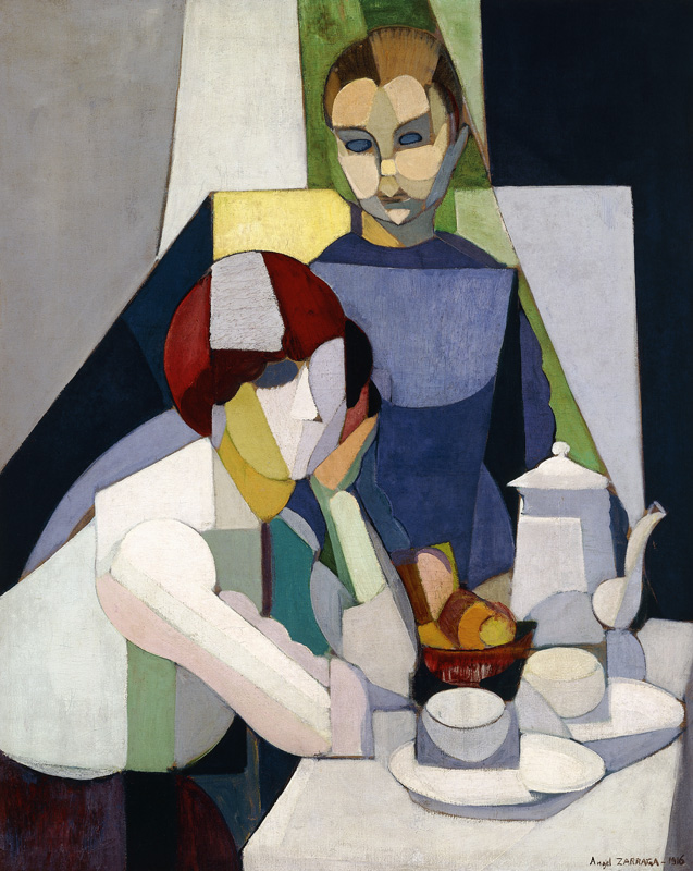 Teestunde für zwei Mädchen (La Merienda de dos Ninas) von Angel Zárraga
