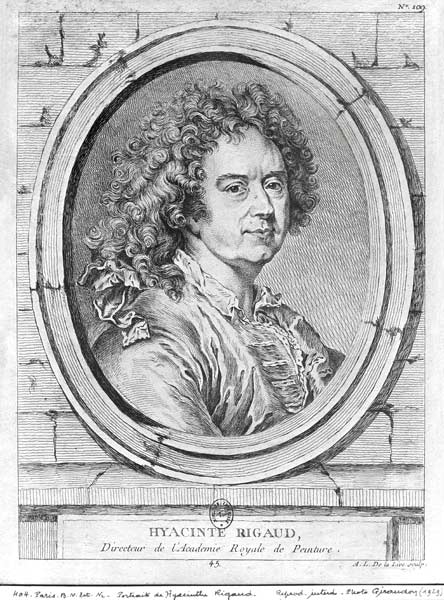 Portrait of Hyacinthe Rigaud, 1752-65 von Ange Laurent de Lalive de Jully