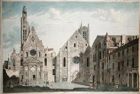 Facades of the Churches of St. Genevieve and St. Etienne du Mont, Paris c.1800  &