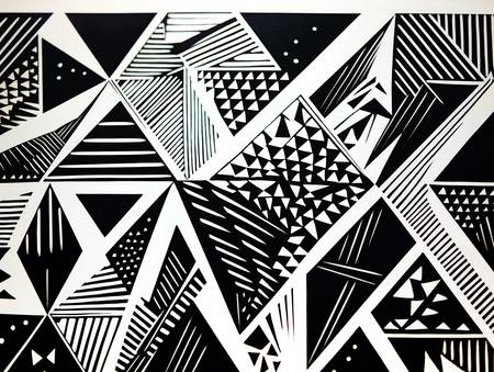 Moderne Geometrie in Schwarz-Weiß Künstlerische Dreiecke und faszinierende Textur 2023