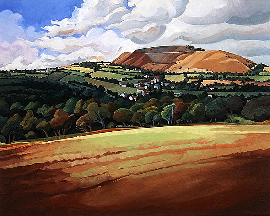 From the Train South Devon, No.2 (oil on canvas)  von Anna  Teasdale