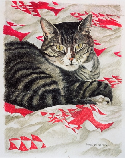 Cat on quilt von Anne  Robinson