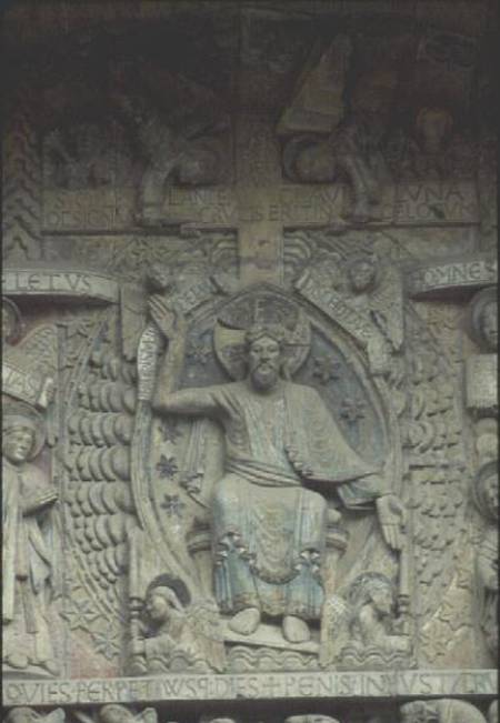 Christ in Glorydetail from the Last Judgement scene on the tympanum von Anonym Romanisch