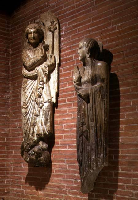 Figures of the Annunciation, from the exterior of St. Sernin von Anonym Romanisch