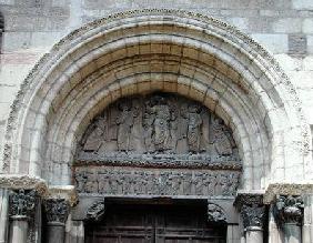 The Ascension, tympanum from the Porte Miegeville c.1120