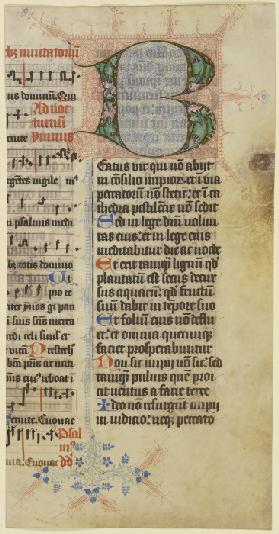 Initiale B (verso Textfragment)