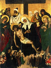 Beweinung Christi unter dem Kreuz Epitaph für Banka und Hedwig Czach aus... von Anonym (Breslauer Maler)