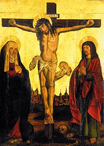 Kreuzigung Christi (aus der Kirche in Krosno) von Anonym (Maler aus Kleinpolen)