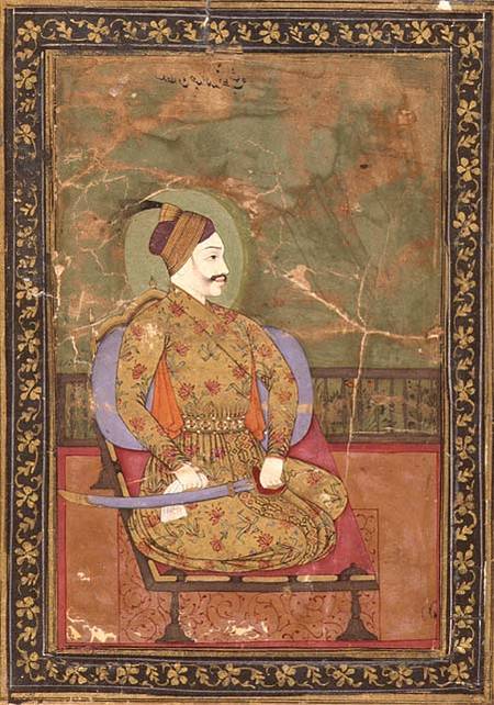 58.20/25A Portrait of Sultan Abdullah Qutb Shah seated, (1626-72), Golconda, Deccani School von Anonymous