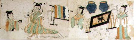Ast.ii.1.02 + 03 Scenes of happiness in the future lives of the deceased, Astana von Anonymous