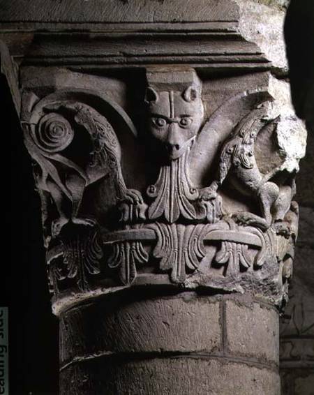 Carved column capital from the rotunda church von Anonymous