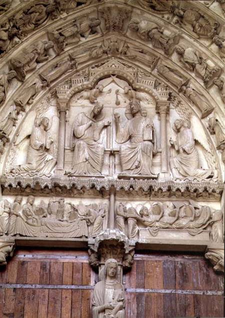 The Coronation of the Virgintympanum of the central portal of the north transept von Anonymous