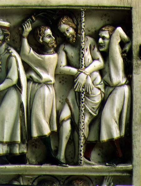 The Flagellation of Christ, detail of ivory diptych,French von Anonymous