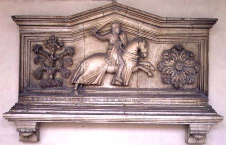 Front section of the sarcophagus of Guglielmo Berardi da Narbonakilled in the Battle of Campaldino i von Anonymous