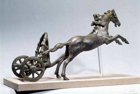 Model of a two horse chariot (one horse lost), found in the Tiber River,Roman von Anonymous
