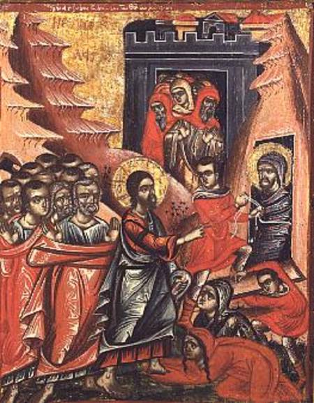 Raising of LazarusGreek Icon from Epirus von Anonymous