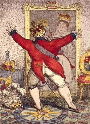 Reflection: To be, or not to be?, cartoon of King George IV of England (1762-1830), 1820 (print) von Anonymous