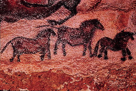 Rock painting of tarpans (ponies) von Anonymous