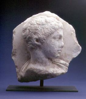 Attic relief fragment depicting the bust of a male youth in profileGreek c.5th cent