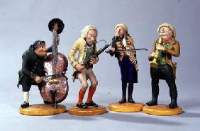 Caricature figurines of musiciansmade in Nuremberg 1836