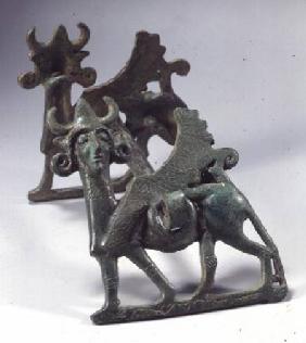 Cheekpiece of horse-bitdecorated with a sphinx c.800-700