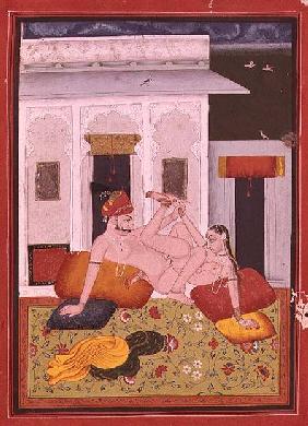 Complicated sexual posture, Bundi, Rajasthan, Rajput School 1790