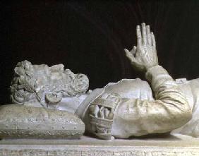 Detail from the tomb of the poet Luiz Vaz de Camoens (c.1524-80) (stone carving)
