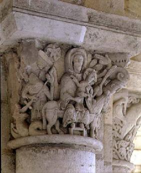 The Flight into Egyptcolumn capital relief from the church of the Benedictine abbey 13th centu