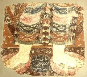 Fragment showing the Bodhisattva robe and feet (wall painting)Balawaste 7th-8th ce