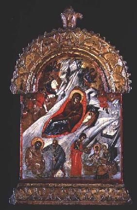 Greek icon of the Nativity 17th centu
