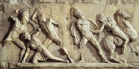 The Battle of the Greeks and the Amazonspart of the frieze from the Mausoleum of Halicarnassus c.350 BC