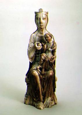 Madonna and Child, ivory statue,French early 13th