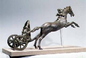 Model of a two horse chariot (one horse lost), found in the Tiber River,Roman 1-3rd cent