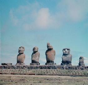 Monumental figures or moai on a ceremonial platform or ahusPolynesian c.1000-150