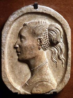 Plaque bearing the portrait of Battista Sforza attributed to Francesco di Giorgio Martini (1439-1502