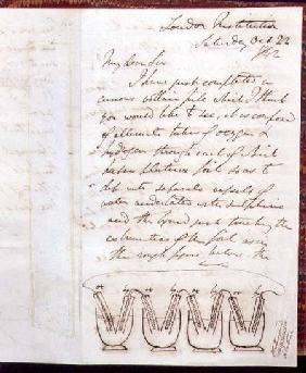RI MS F1I f.104 Letter from Sir William Grove to Michael Faraday describing and illustrating the fir 22 October
