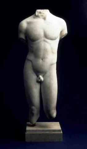 Roman male torso of a youthful figure after a Po