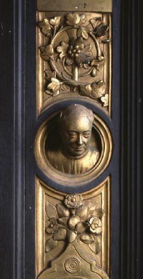 Self portrait of the sculptor Lorenzo Ghiberti (1378-1455) a roundel from the frame of the Gates of 1425-52