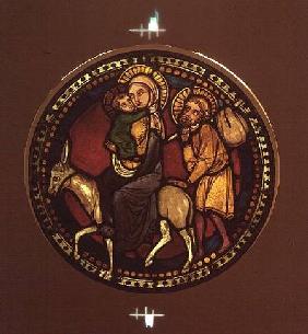 Stained Glass Window Depicting the Flight into Egypt Late 13th