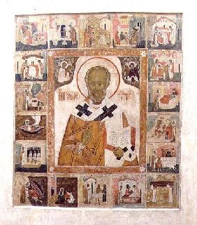 St.Nicholas with scenes from his lifeRussian (Tver) 16th centu