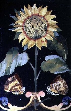 Tile with a Sunflower Design