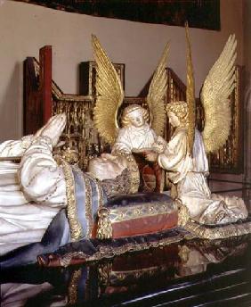 The tomb of Philip the Bolddetail of effigy and two angels after Clau