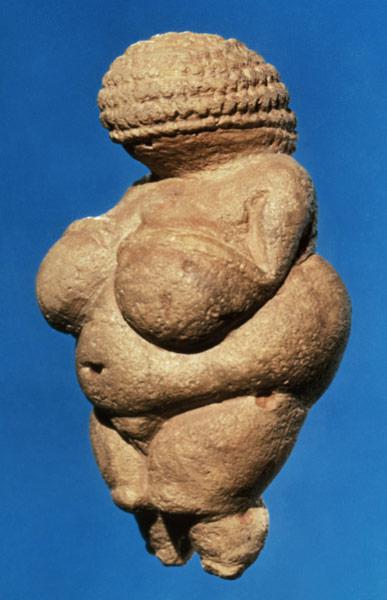 The Venus of Willendorf, side view of female figurine, Gravettian culture,Upper Palaeolithic Period c.30000-18